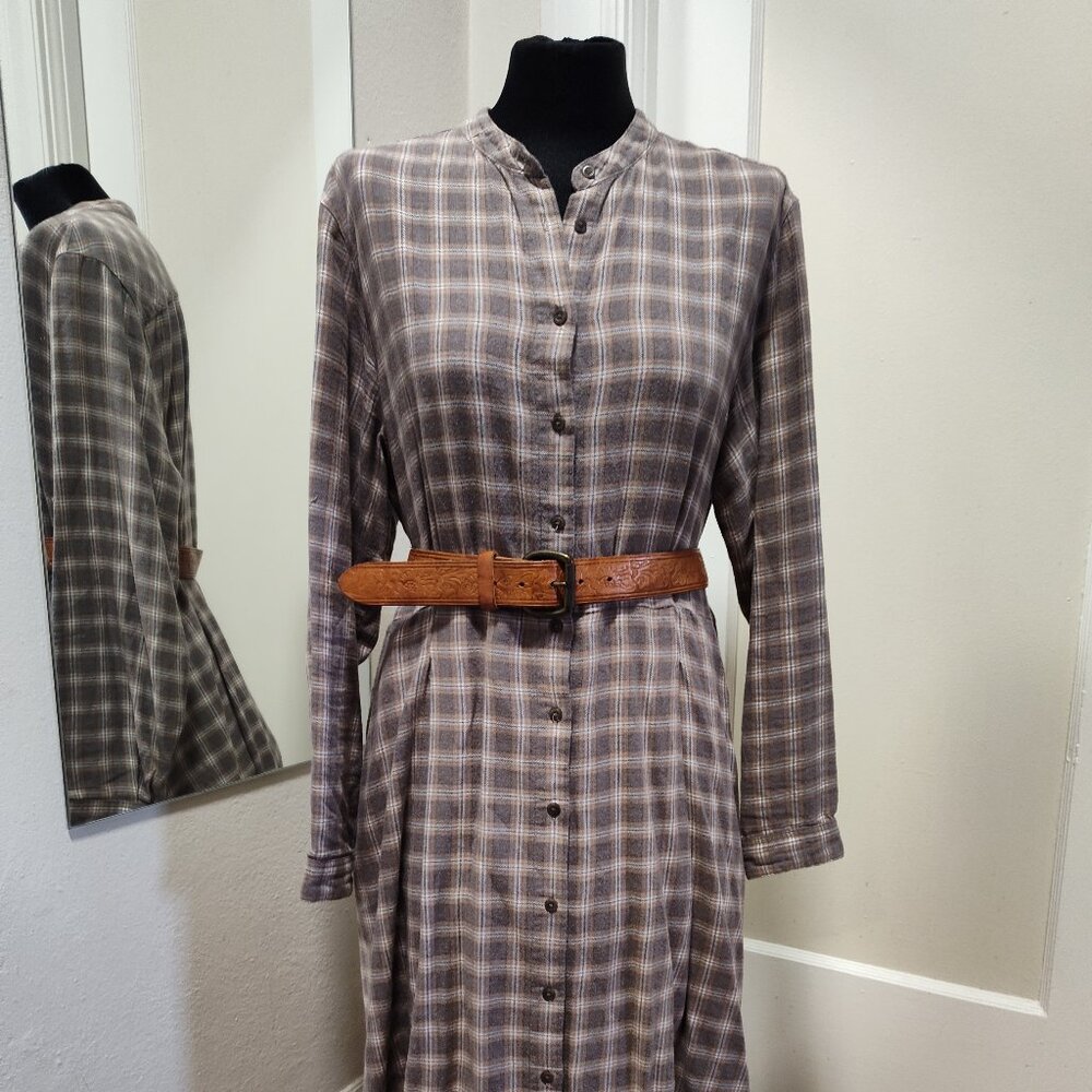Uniqlo Soft Flannel Long-Sleeve Flare Dress